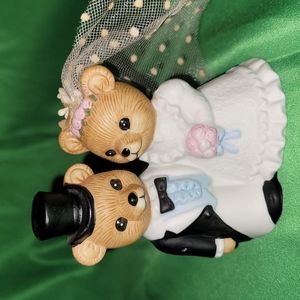Vintage Homco Porcelain Figurine Bride and Groom Bear 🤵‍♂️👰‍♀️🧸